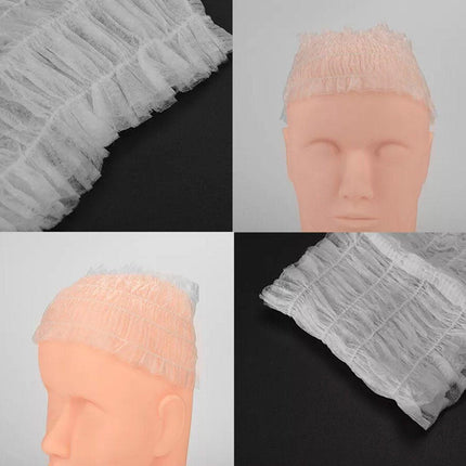 100 Beauty Salon Care Non-woven Hair Band White Edge Band Disposable Hair Net