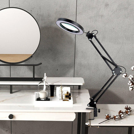 LED Magnifying Desk Lamp Eye Protection Long Arm Foldable Light Reading Repair