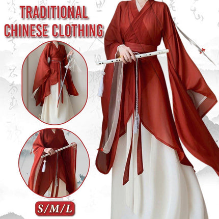 Womens Hanfu Wei Jin Style Big Sleeve Dress Northern Southern Dynasty