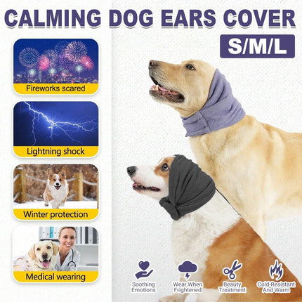 Pet Dog Cat Grooming Ear Cover Reduce Noise Calming Earmuffs Winter Warm Hood