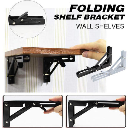 Traderight Table Bracket Folding Stainless Steel 150KG Wall Shelf Bench 2PCS - Aimall