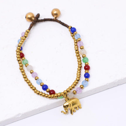 Handmade Ethnic Style Tibetan Bracelet Nepal Copper Bead Colourful Jewelry