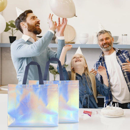 25pcs Laser Color Changing Tote Bags Shopping Gift Bags for Parties and Events