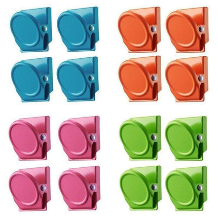 16 Magnetic Clips Fridge Strong Magnet Metal Clamp Note Photo Hanger Holder Hook - Aimall