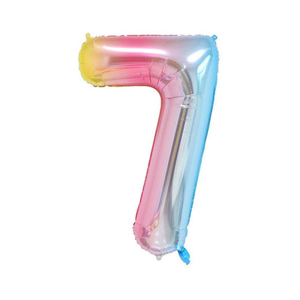 32 Inch Number Foil Balloons Party Decor Rainbow Gradient for Birthday or Events