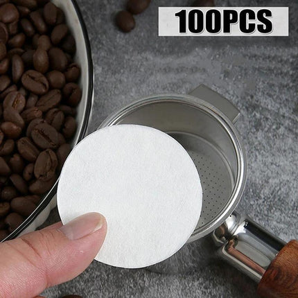 100PCS 51/53/58mm Coffee Machine Filter Paper Powder Round Raw Wood Breville - Aimall