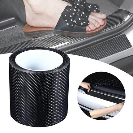 10CM*5M Carbon Fiber Car Sticker Door Sill Scuff Anti-Scratch Tape Protector Kit - Aimall