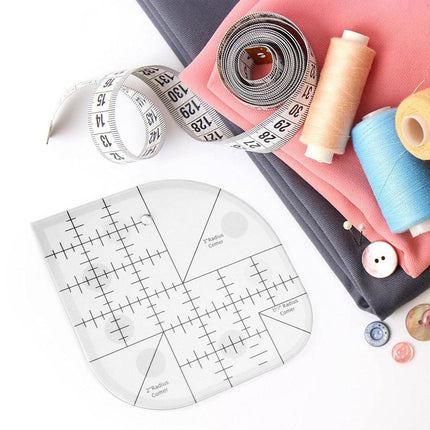 Multifunctional Acrylic Quilting Ruler Non-Slip Corner Round Edge DIY Sewing