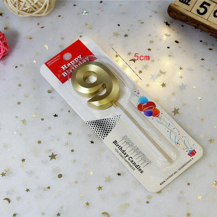 Classic Number Candles Individually Packed With Stand Birthday Make Up Ur Number Gold - Aimall