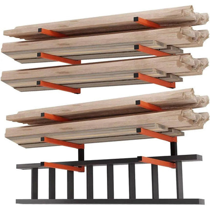 2PCS Wall Mounted Folding Storage Rack Carbon Steel Multi-Layer Organizer