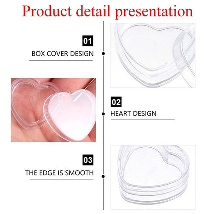 20pcs Heart Shaped Plastic Gift Packaging Boxes for Candy Jewelry and Favors