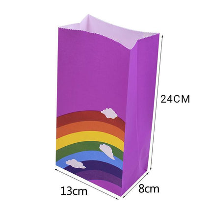 80PCS Kraft Paper Party Bag Seal Birthday Favor Kids  Rainbow Candy paper bags Aimall