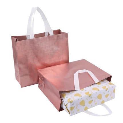 25PCS Embossed Non-Woven Tote Bag Fashion Shopping Gift Packaging Bag