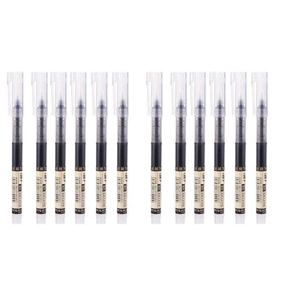 6/12Pcs 0.5mm Straight Liquid Rollerball Pens Stationery School Office Supplies - Aimall