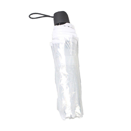 Transparent Folding Umbrella Compact Tri Fold Design Clear Rain Protection Cover
