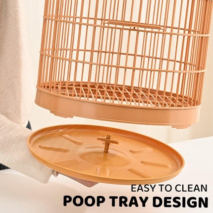 Luxury Portable Bird Cage Round Design Travel Pet Carrier for Small Birds