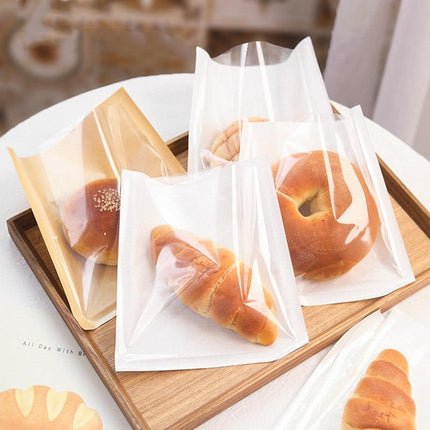 500PCS Transparent Food Greaseproof Bag Sandwich Donut Bread Packaging Pouch - Aimall