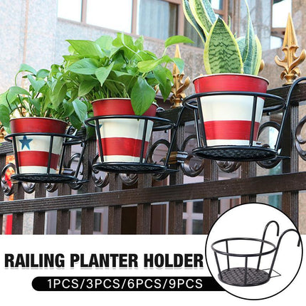 Hanging Metal Flower Holder Shelf Stand Pots Basket Plant Garden Storage 1-9PCS - Aimall