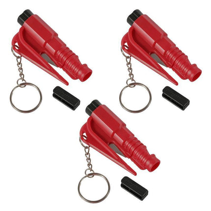 3PCS Car Window Glass Breaker Emergency Escape Safety Seat Belt Cutter Key Ring - Aimall
