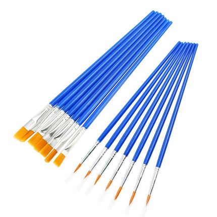 50/100PCS Plastic Flat Tip Hook Line Brushes for DIY Ceramics and Watercolor Painting