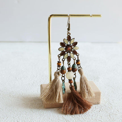 Chic Bohemian Dreamcatcher Tassel Earrings Geometric Design Women Jewelry