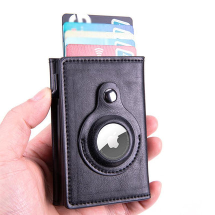For Airtag Wallet PU Leather Credit Card Money Holder AirTag Case Air Tag Cover - Aimall
