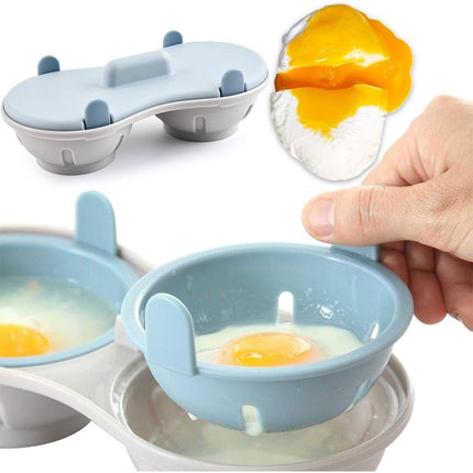 Microwave Egg Steamer Mold With Lid Kitchen Plastic Omelette Steaming Box Tool