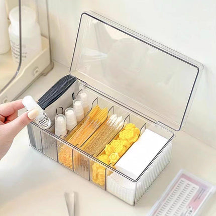 Transparent Dustproof Cosmetic Storage Box with Lid Makeup Organizer Case