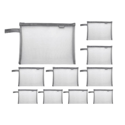 A4 Mesh Zipper Pouch Document Bags - Durable File Folders in 3 Colours