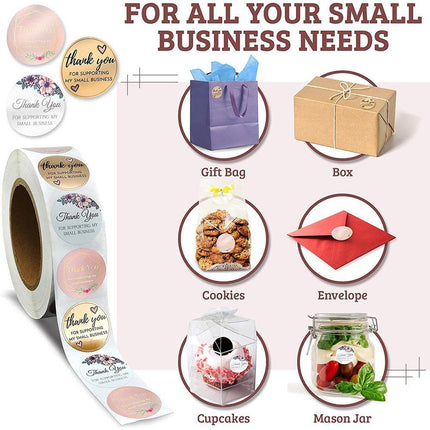 10 Rolls Pack Thanks Sealing Envelopes Handmade Sticker Labels
