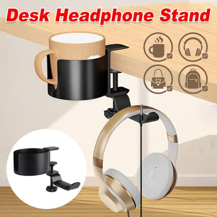 360-degree Rotating Metal Earphone Holder Desk Cup Storage Rack Headphone Stand