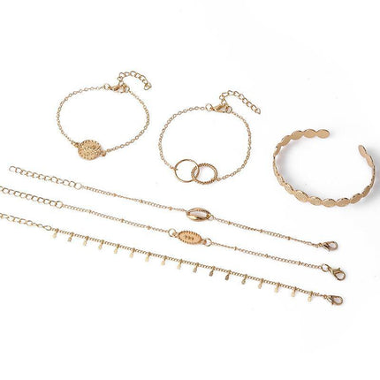 4 Stylish Hand Jewelry Diamond Set Butterfly Crescent Coin Open Set Bracelet - Aimall