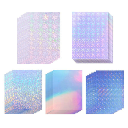 30pcs Anti-Scratch Self-Adhesive Waterproof Seven-Color Laser Film Stickers