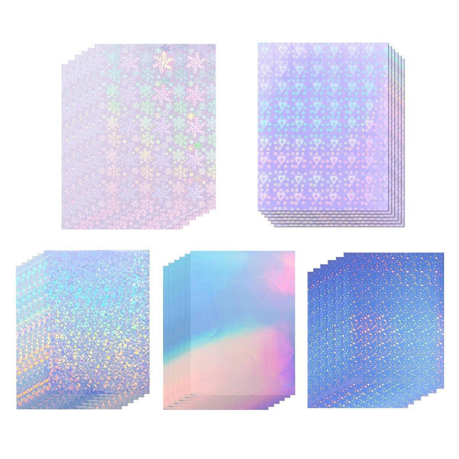 30pcs Anti-Scratch Self-Adhesive Waterproof Seven-Color Laser Film Stickers