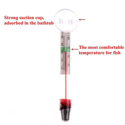 High Temperature Resistant Fish Tank Tortoise Tank Thermometer with Suction Cup