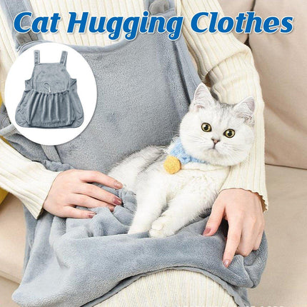 Non-stick Hair Cat Apron Kangaroo Style Pet Grooming Bib No-Hole Design