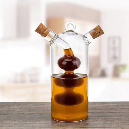 Glass Oil Vinegar Dispenser Bottle with Cork Lid Kitchen Soy Sauce Container
