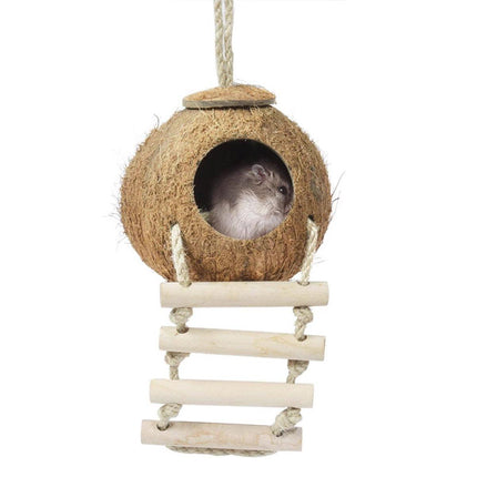 Lanyard Birdhouse Parrot Coconut Nest Bed Hanging Bird Cage for Small Birds