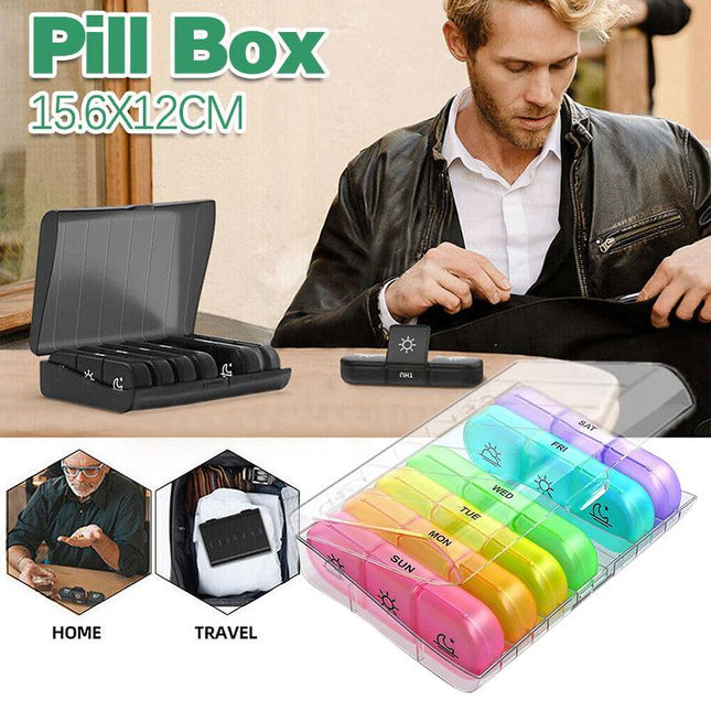 7 Day Medicine Organizer Pill Box Tablet Daily Case Weekly Dispenser Container - Aimall