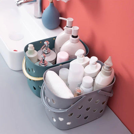 4pcs Handheld Love Storage Basket Bathroom Organizer Bath Storage Basket Set