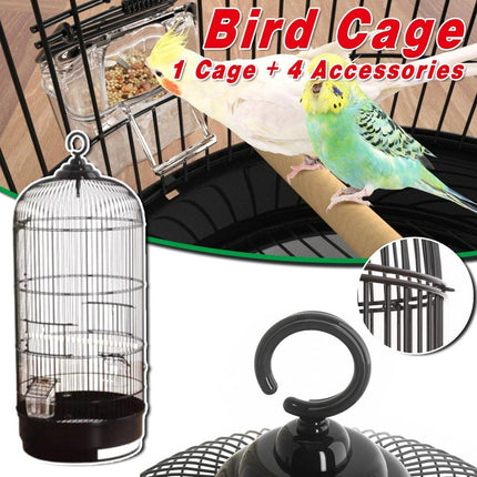 Round Bird Cage Metal Cage Large Pet Birdcage Indoor Outdoor Parrot
