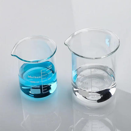 7PCS/Set Low Form Glass Beaker 5ml-250ml Borosilicate Measuring Lab Glassware - Aimall