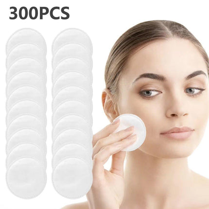 300pcs Round Makeup Remover Cotton Pads Soft Reusable Facial Cleansing Wipes
