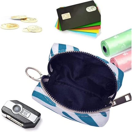Secure and stylish dog poop bag holder for outdoor use.