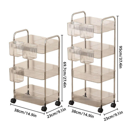 Multi-layer Acrylic Bathroom Kitchen Storage Rack Mobile Snack Organizer