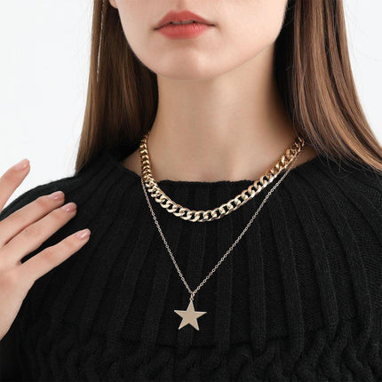 Moon Stars Pendant Necklace Bracelet Ring Earrings Jewelry Set Women Gift
