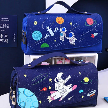 Functional Pencil Case Stationery Bag Pen Holder Storage Organizer for School