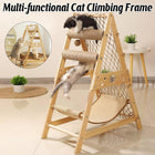 Cat Climbing Frame Wooden Cat Rack Multi Cat Play and Sleep Net for Indoor Use