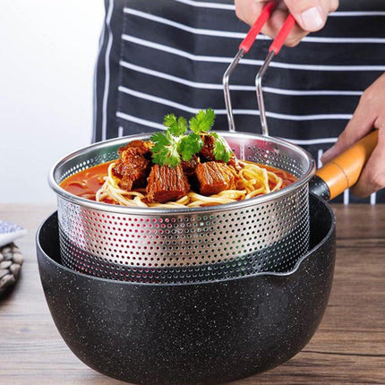 18cm Stainless Steel Frying Basket Oil Drain Basket Deep Frying Net for Cooking