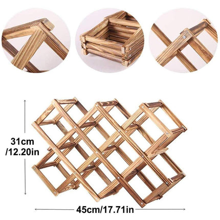 Wooden Wine Rack Storage Shelf Wine Display Stand Bottle Holder for Kitchen Bar